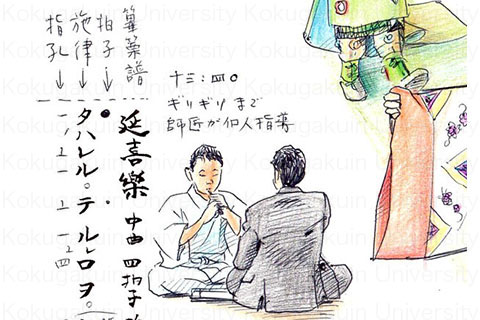 楽人の最終稽古(譜面のディティ―ルに注目!)