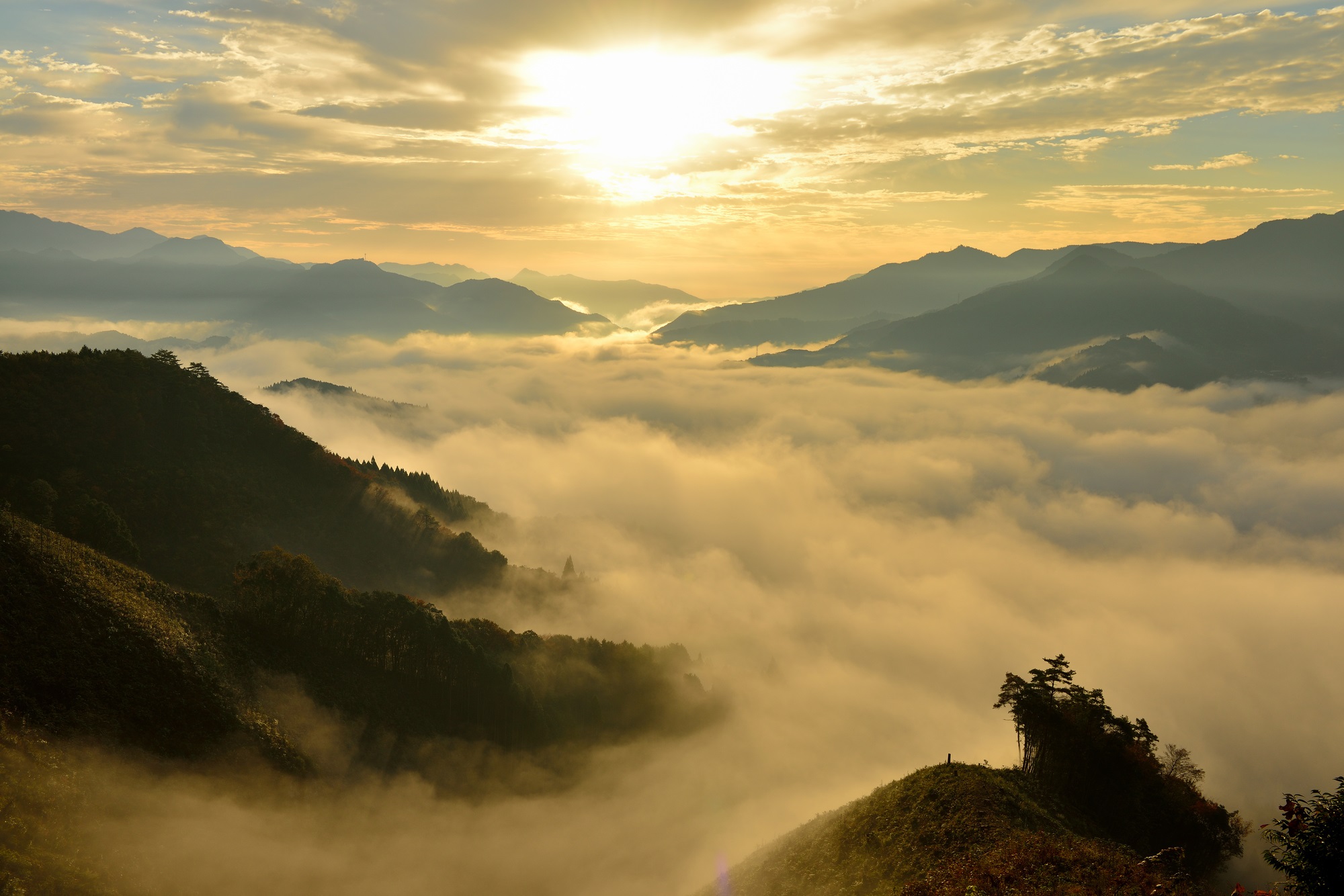 The sea of clouds in Takachiho and Kunimigaoka  Is this what we imagine as the world where the gods live?
