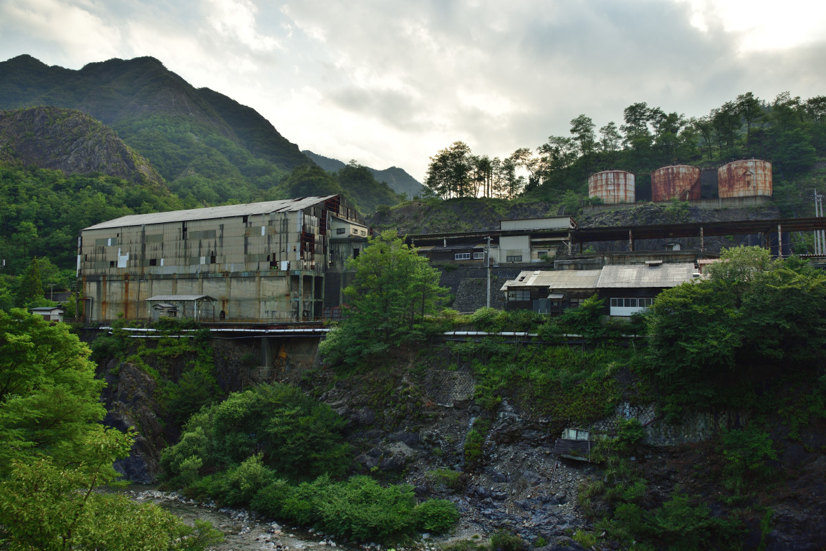 足尾銅山、本山精錬所跡。