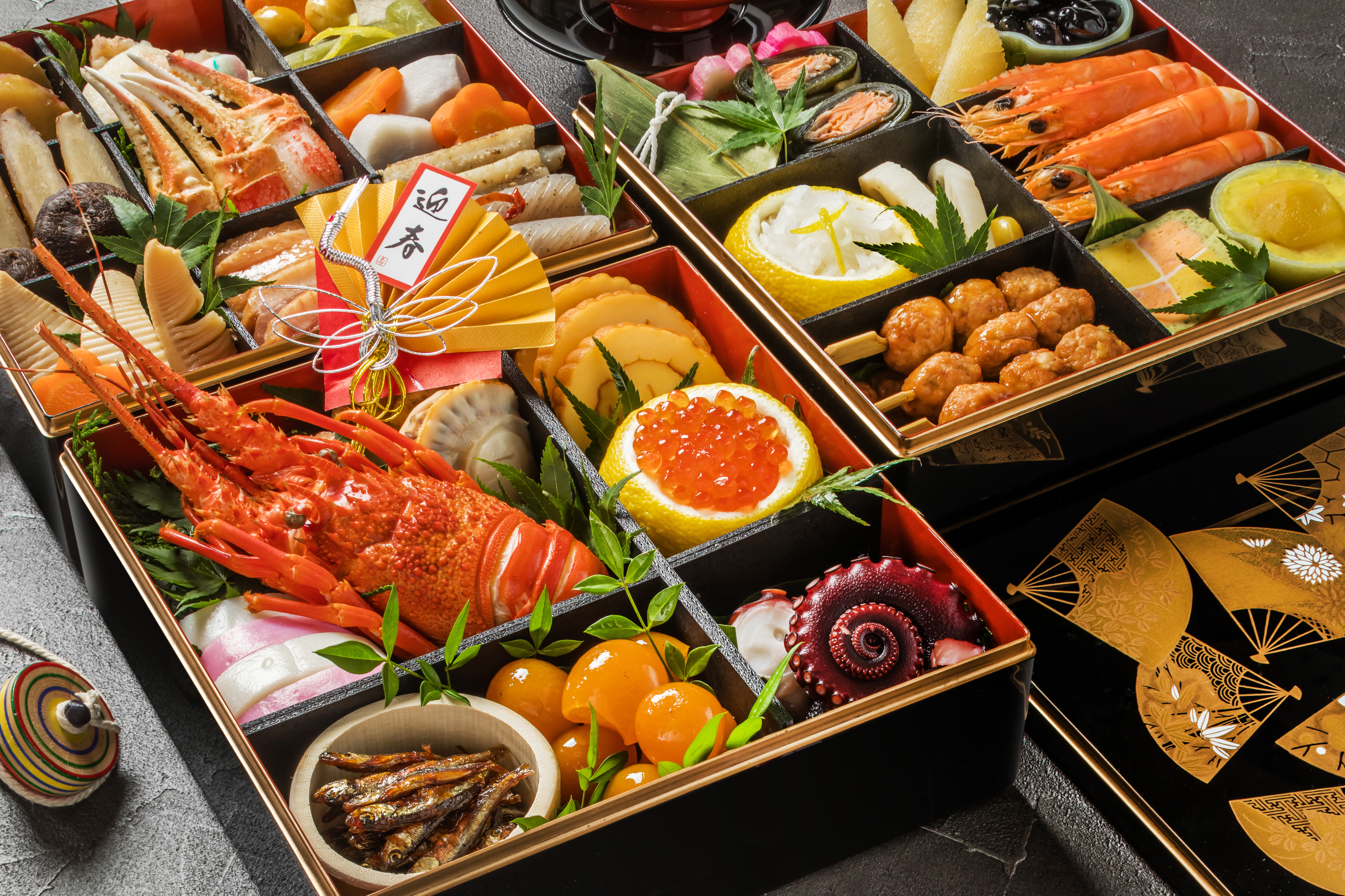 典型的なおせち料理 General Japanese New Year dishes(osechi)